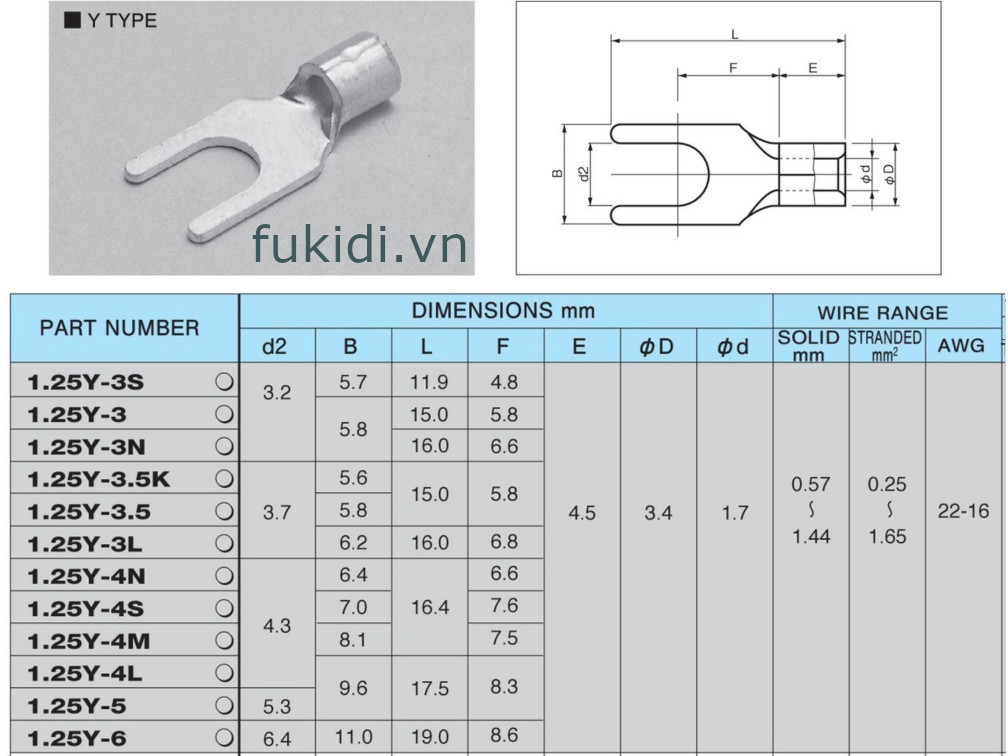 Đầu cốt (Cosse) Nichifu 1.25Y-3