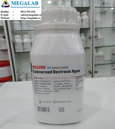 Sabouraud Dextrose Agar | Code: M063-500g | Hãng sản xuất: Himedia - Ấn Độ