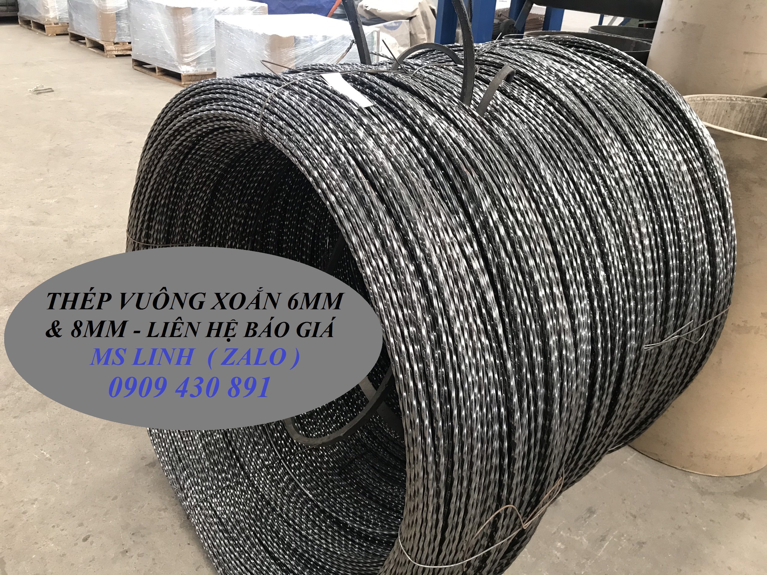 Thép vuông đặc xoắn 6x6- 8x8 dạng cuộn cường độ cao