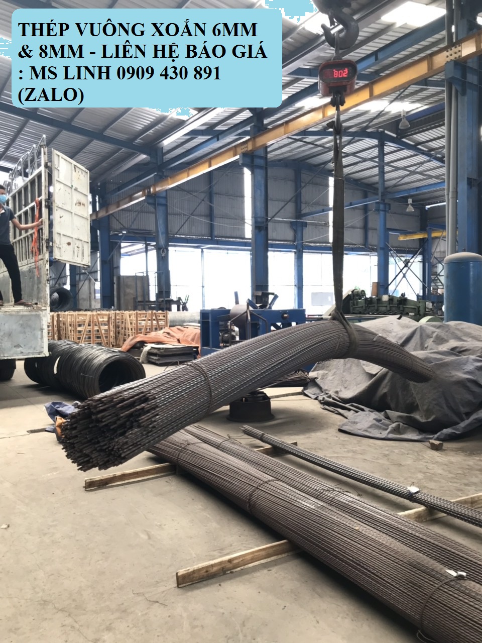 Thép vuông đặc xoắn 6x6- 8x8 dạng cuộn cường độ cao