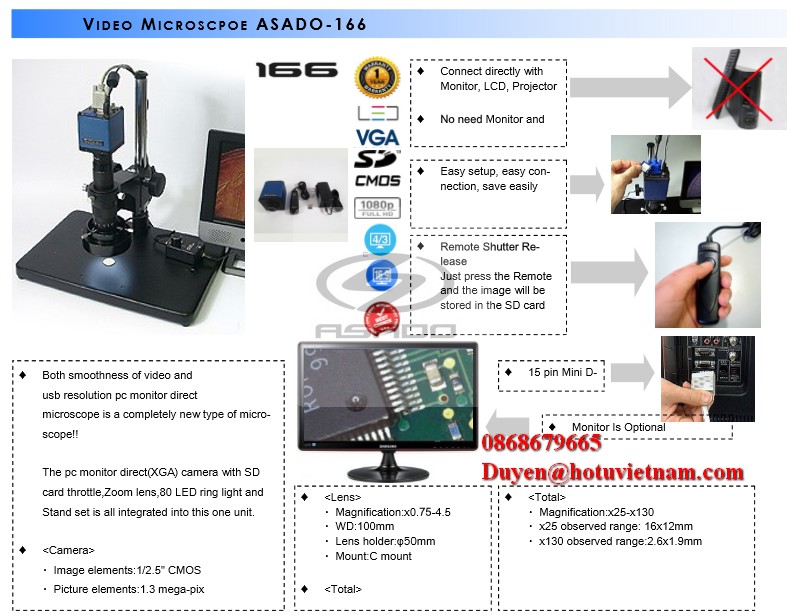 Kính hiển vi kết nối màn hình LCD