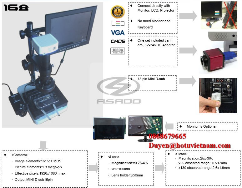 Kính hiển vi kết nối màn hình LCD