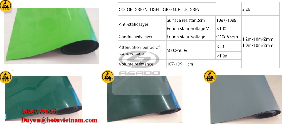 Thảm cao su chống tĩnh điện (ESD rubber mat) 
