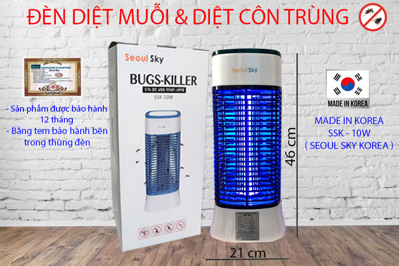 Đèn diệt muỗi và diệt côn trùng Hàn Quốc SEOUL SSK-10W