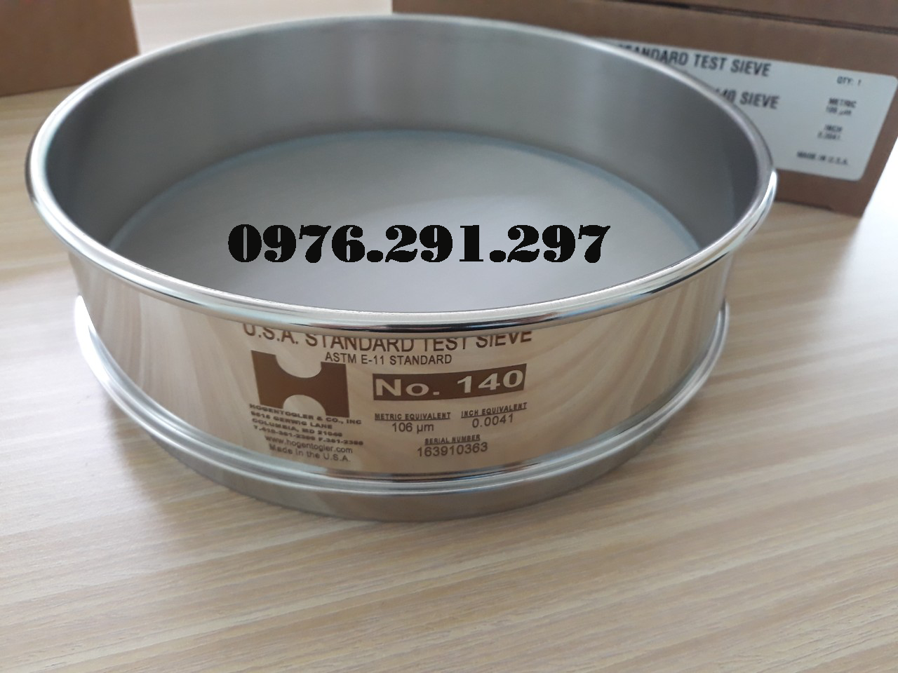 Sàng rây độ mịn của bột lỗ 0.106mm Hogentogler Mỹ