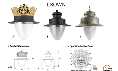 Đèn led sân vườn Crown