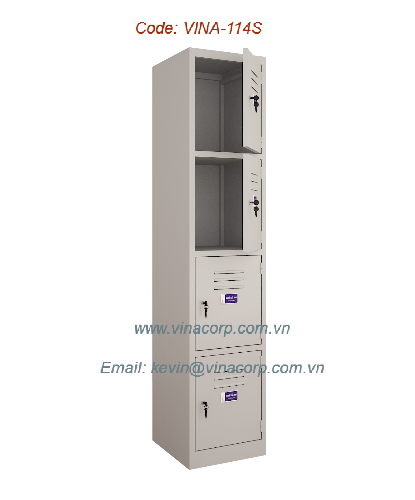 Tủ locker đơn 4 cánh 