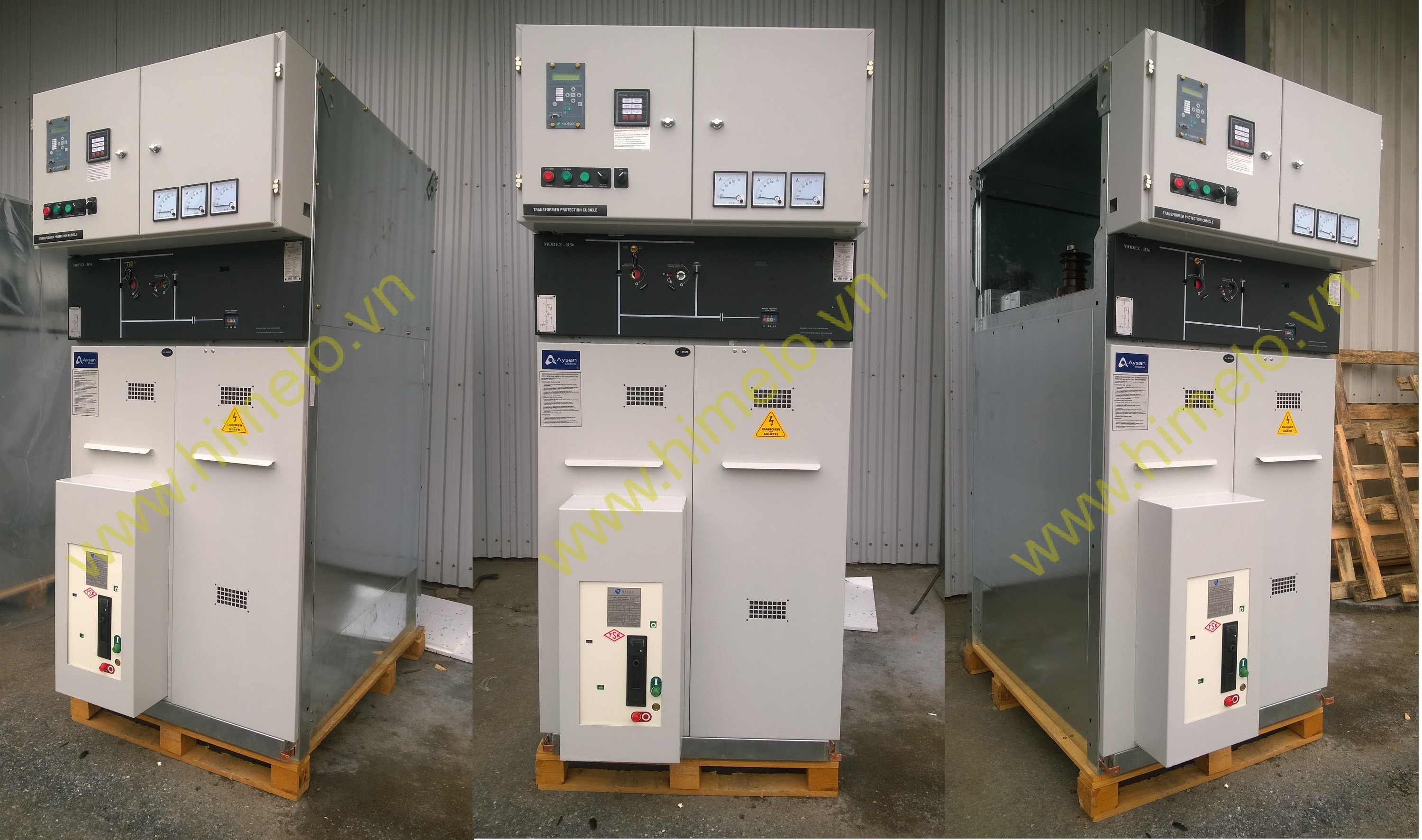 Tủ máy cắt đầu vào ra với máy cắt SF6