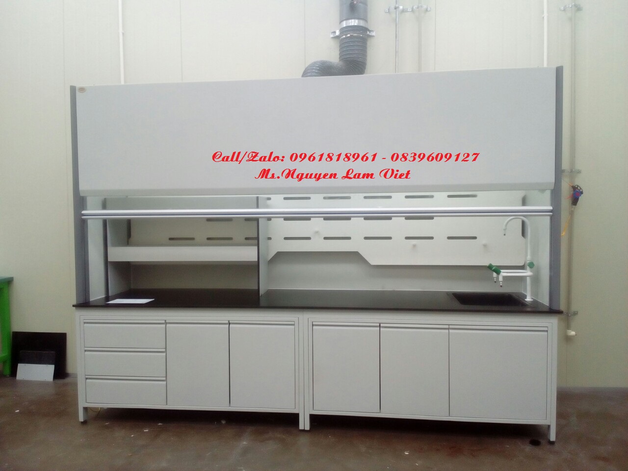 Tủ hút khí độc chịu acid dùng cho phòng thí nghiệm