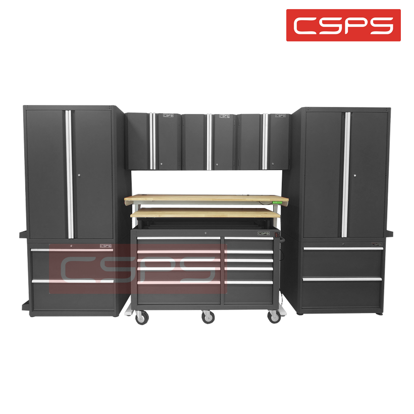 Bộ 10 tủ CSPS 366 cm - Đỏ/Đen