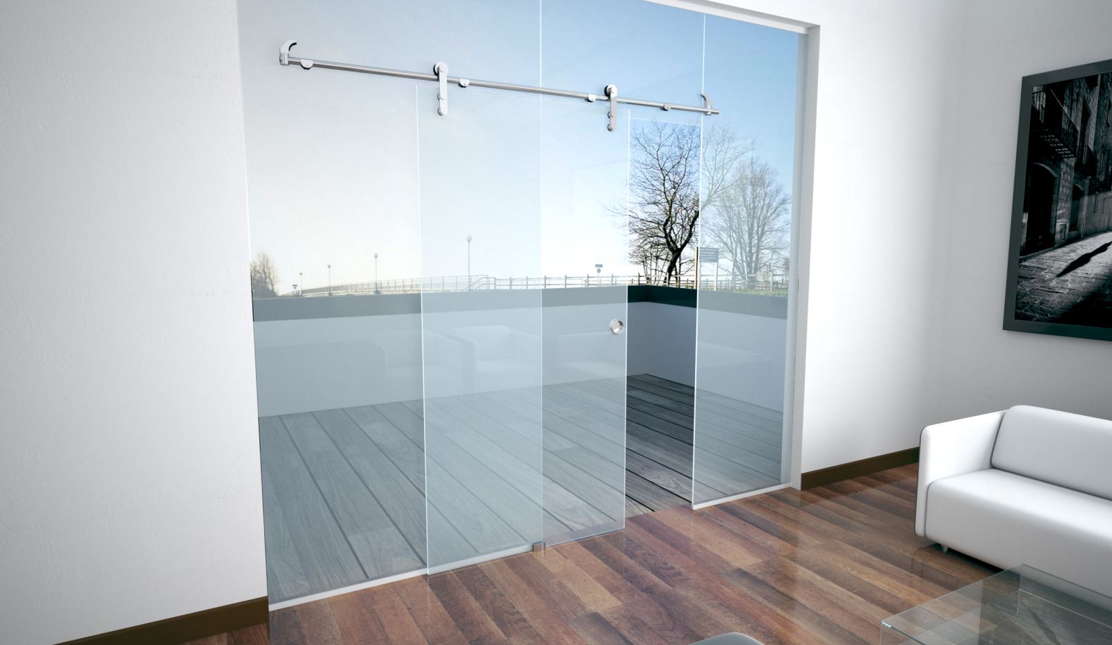 Cửa lùa ray inox