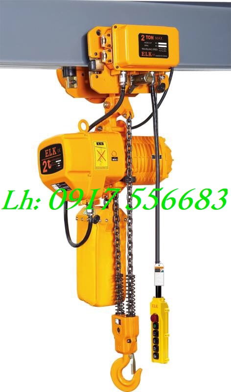 Pa lăng xích điện ELK 2 tấn có di chuyển HKDM0202S (2 nhánh xích, tốc độ chậm)